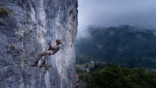 British Army paratroopers abseil on Exercise Triglav Star in Slovenian mountains (Picture: British Army).