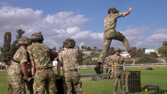 British Army personnel taking part in the Junior Non-Commissioned Officer Cadre course 130125 CREDIT BFBS