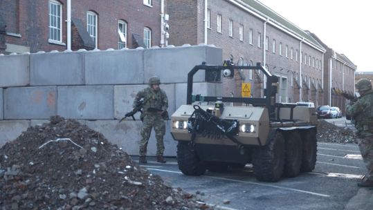 British Army testing kit in Portsmouth as part of Army Warfighting Experiment