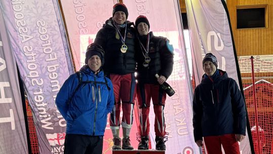British Army women win team event in Meribel Telemark Parallel Sprint