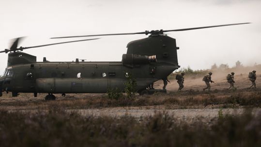 British Chinook deployed in eastern Europe to support the UK's Enhanced Forward Presence in Europe