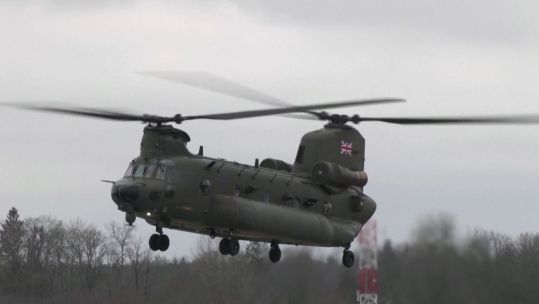 British Chinook helicopters have landed in Estonia 18012023 CREDIT Reuters