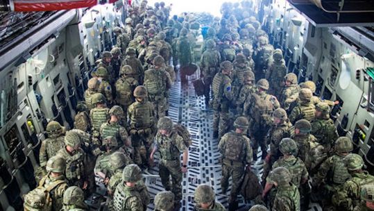 British Forces from 16 Air Assault Brigade have arrived in the Afghan capital of Kabul (Picture: MOD).