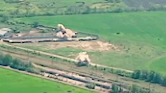 British brimstone missiles used by Ukrainians apparently hitting Russian tanks 17052022 CREDIT Ukrainian Military