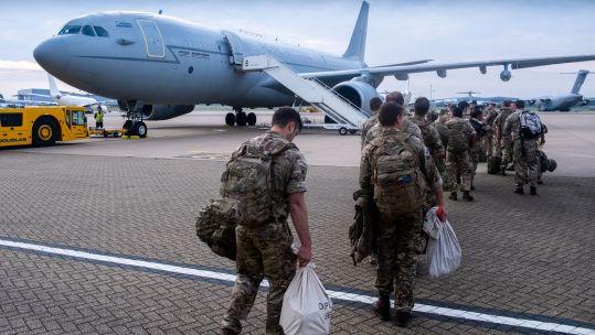 British personnel deploying on Operation Pitting, the military's support for the evacuation of British Nationals and former British staff from Afghanistan