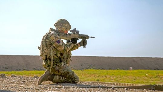British soldier at Camp Taji