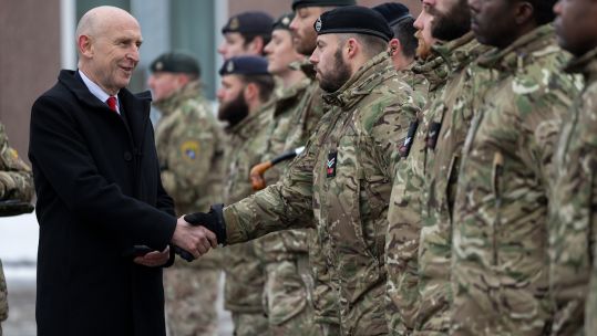 British soldiers serving on NATO’s front line in Estonia meet Defence Secretary John Healey 19122024 CREDIT MOD.jpg	
