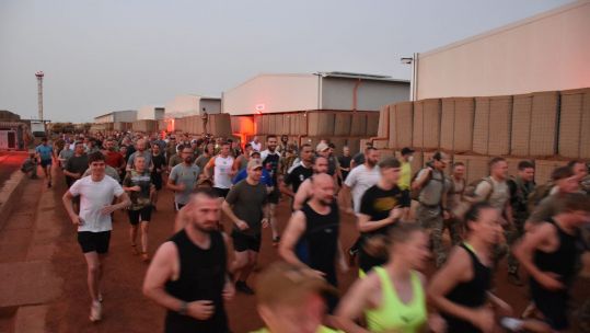 British troops deployed to Mali have held a half marathon for a German wounded soldier charity 06092021 CREDIT Will Meddings Twitter