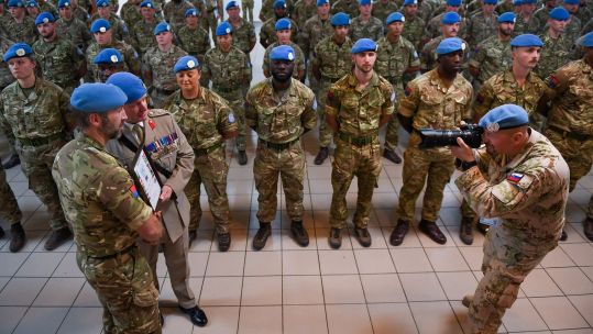 UK troops were awarded the UN medals at a special ceremony (Picture: UNFICYP)