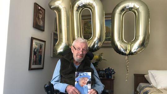 British Army veteran Peter Whitely 100th birthday card from Her Majesty The Queen CREDIT Royal Star & Garter