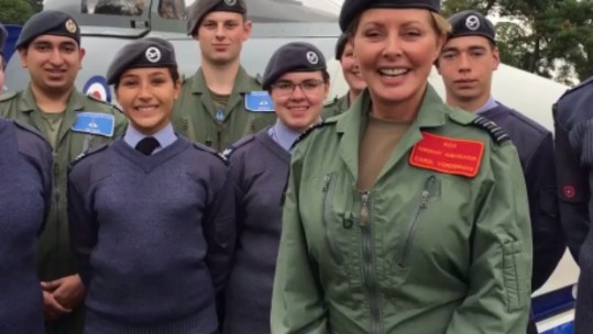 Carol Vorderman joins cadets at RAF Syerston 