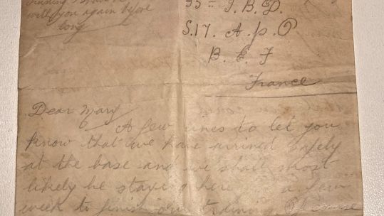 Cover image: One of the love letters written by George Fortune (Picture: Sue Ryder).