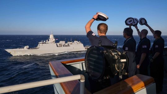 CSG21said goodbye to HNLMS Evertsen who has been an integral part of the Carrier Strike Group CREDIT Commodore Steve Moorhouse Twitter
