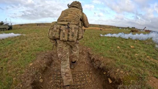 Capt Driver Challenge 1 Royal Anglian trenches Kendrew Barracks competition 111224 CREDIT BFBS 