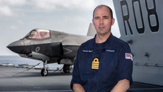 Captain Angus Essenhigh on HMS Queen Elizabeth 140120 CREDIT HMS QUEEN ELIZABETH