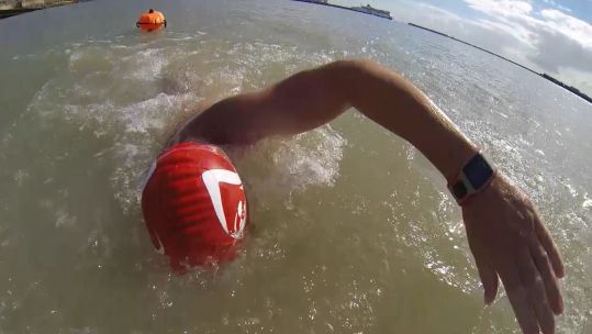 Captain Harry Grantham practises ahead of English Channel swim 270820 CREDIT BFBS