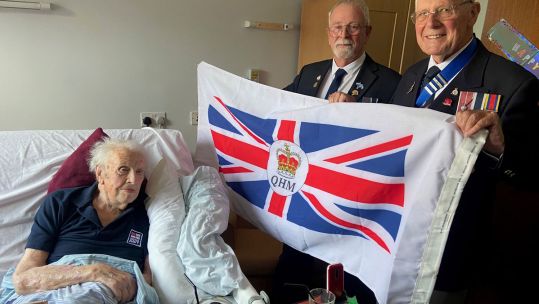 Captain Laurence WH Taylor 100th birthday centenary Plymouth Royal Naval Association members 1 CREDIT Royal Navy