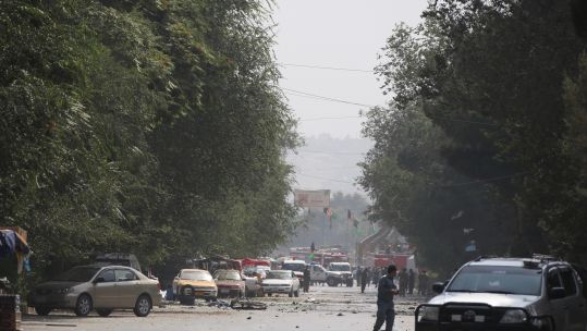 Car bomb aftermath in Shash Darak area of Kabul, Afghanistan