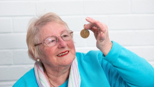 Carol Griffiths is reunited with her great-great-grandfather's medal 101 years after he died
