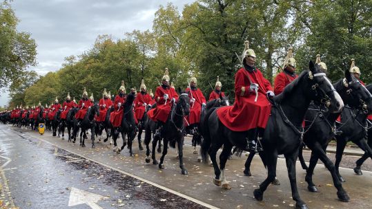 Cavalrymen took to the streets this morning.