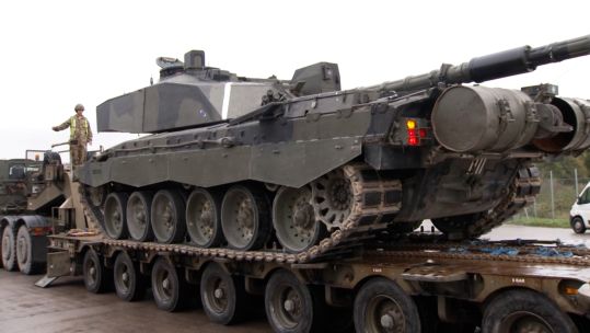 Challenger 2 tank HET vehicle trailer 041023 CREDIT BFBS 