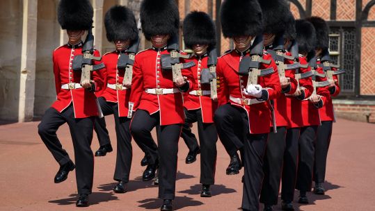 Changing of the Guard ceremony performed at Windsor Castle for the first time since the pandemic began 22072021 CREDIT ALAMY