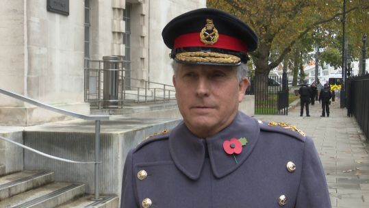 Chief of Defence Staff General Sir Nick Carter at the Remembrance service in London.