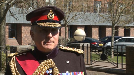 Chief of Defence Staff General Sir Nick Carter speaks ahead of Prince Philip's funeral at Windsor Castle 170421 CREDIT BFBS