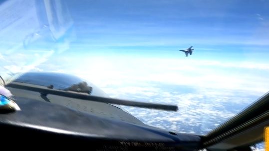 Chinese fighter pilot performed an aggressive maneuvre near US Air Force RC-135 surveillance aircraft 310523 CREDIT US Department of Defense
