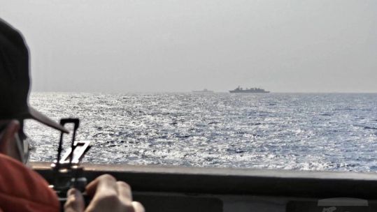 Chinese fleet of ships southeast waters Taiwan 080423 CREDIT Taiwan Department of Defense 