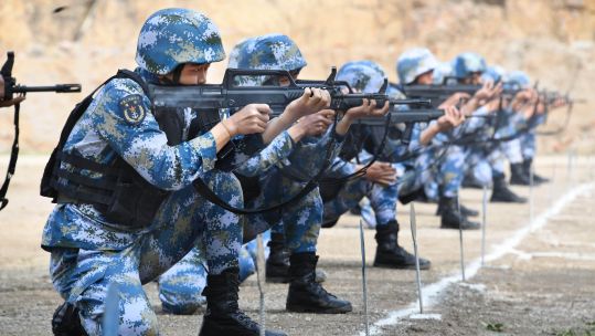 Chinese marines participating in a shooting contest in 2019 Alamy T6A9ER