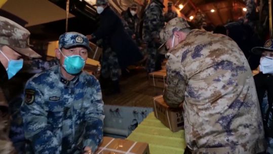 Chinese military medics working in Wuhan following Coronavirus outbreak.