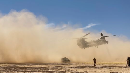 Chinook RAF helicopter in Mali Sahel region Africa - pic used on 120620 CREDIT MOD.jpg