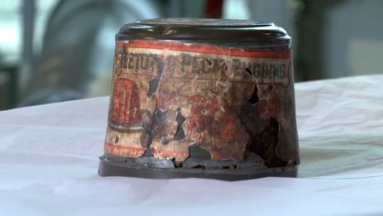 Christmas pudding sent to troops during the Boer War in the National Museum of the Royal Navy