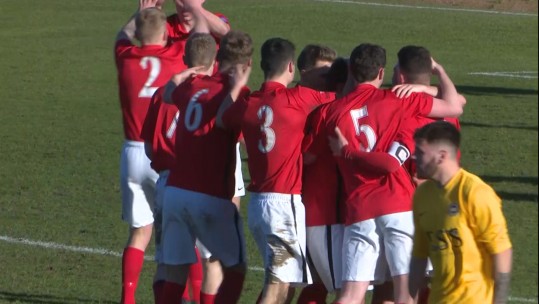 British Army under-23 footballers celebrate 2018 win over Navy