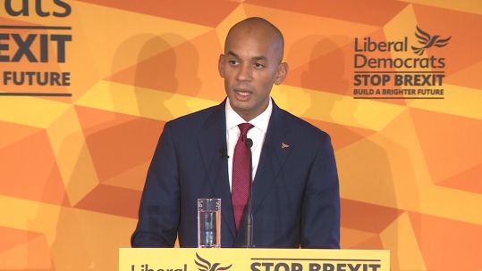 Chuka Umunna Lib Dems speech 251119 CREDIT POOL