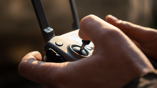Closeup of controller joy stick