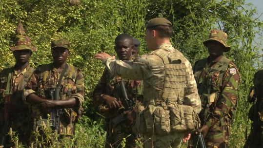 Members of the British Peace Support Team training troops in Kenya