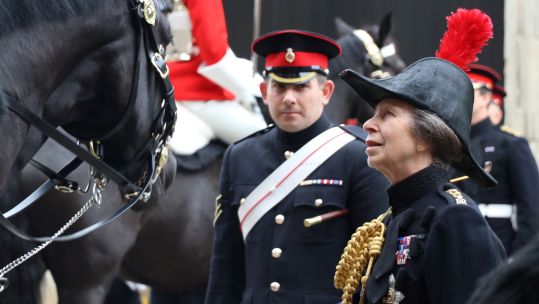 Colonel-in-Chief of The Blues & Royals Squadron, HRH Princess Anne visited the Household Cavalrymen 14102022 CREDIT The Household Cavalry, MOD.jpg
