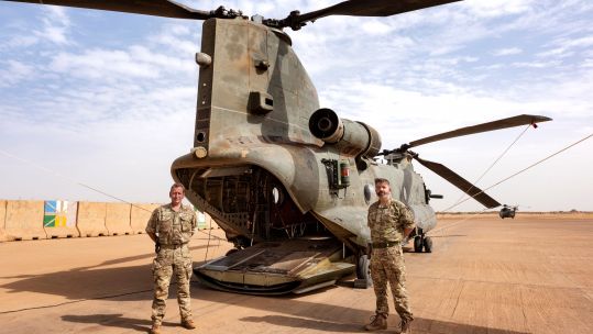 Cover image: Lieutenant Steve Brining hands over to Commander Colin Kiernan (Picture: RAF).