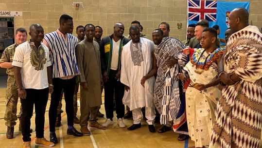 Commonwealh Day Celebration at Baker Barracks, Thorney Island -group photo of commonwealh personnel at the event celebrating diversity and values of the Commonwealth 14032022 CREDIT BFBS