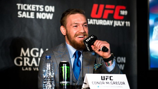 Conor McGregor UFC 189 World Tour Aldo vs. McGregor London 2015 Credit Andrius Petrucenia