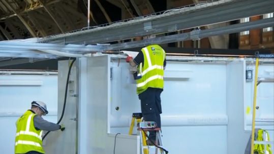 Construction works at NHS Nightingale Hospital Manchester