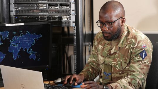 Corporal Pa Malick Adams who serves in 16 Signal Regiment was named Royal Engineer of the Year 09112023 CREDIT Army, MOD