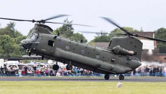 Cover image: A Chinook at the RAF Cosford Air Show in 2019 (Picture: Crown Copyright).