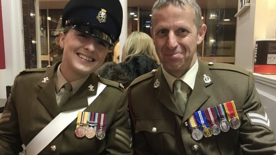 Cpl Aishlen Taylor, Royal Wessex Yeomanry, in uniform with medals