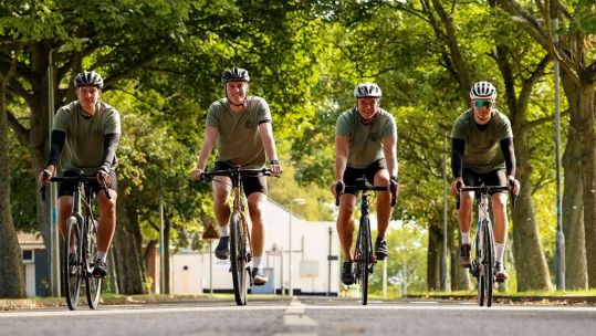 Marines take on a 360-mile bike ride from Den Helder in the Netherlands to Portsmouth has marked the 360th anniversary of the Royal Marines (Picture: Royal Navy)