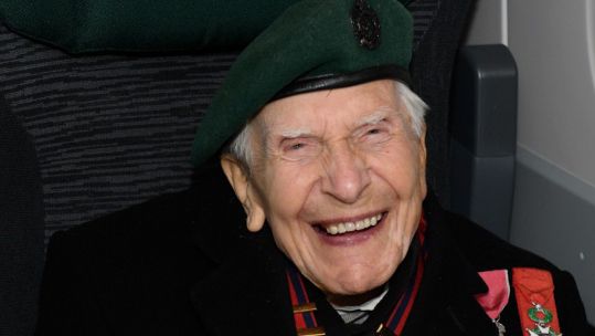 D-Day veteran Harry Billinge sits on GWR train named after him 071020 CREDIT Great Western Railway Twitter