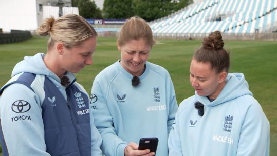 DATE UNKNOW Freya Kemp Heather Knight Linsey Smith England Cricket Credit BFBS.jpg 