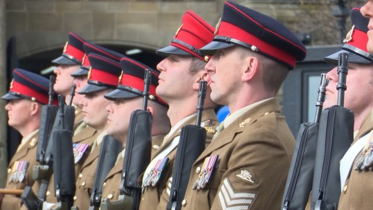 Scottish Gunners' farewell parade to 38 (Seringapatam) Battery